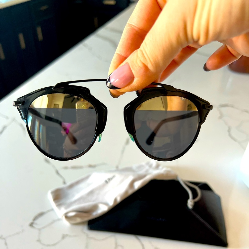 Christian Dior wayfarer mirrored sunglasse